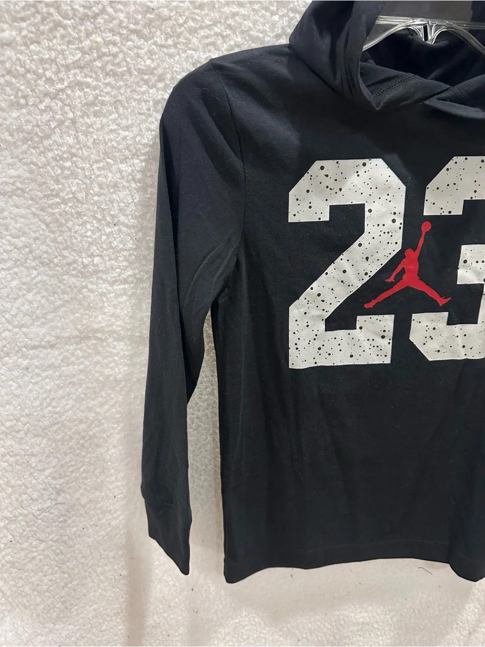Boy’s Jordan Black Hooded Long Sleeve Tee